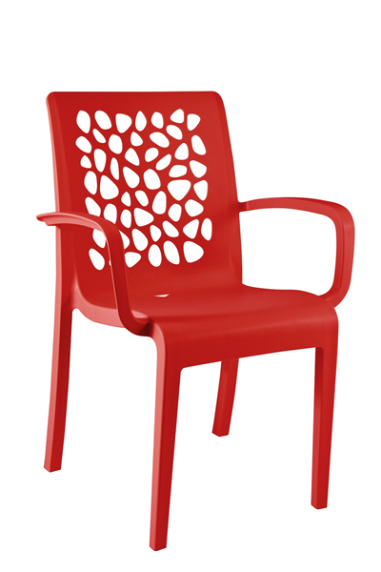 FAUTEUIL  TULIPE  ROUGE ARCHI   GROSFILLEX FRANCE