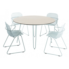 TABLE RAMATUELLE Ø130CM - BLEU- GROSFILLEX FRANCE