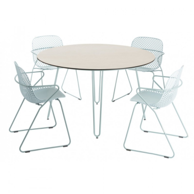 TABLE RAMATUELLE Ø130CM - BLEU- GROSFILLEX FRANCE