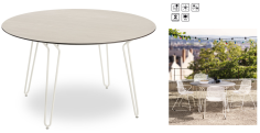 TABLE RAMATUELLE Ø130CM - CREME ABSOLUTE- GROSFILLEX FRANCE