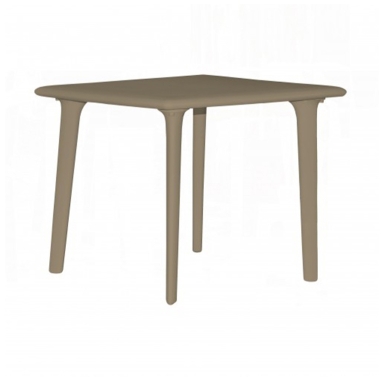 TABLE DESSA 90 X 90CM  CHOCOLATE PLATEAU ET PIED POLYPROPILENE Made in EU