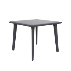 TABLE DESSA 90 X 90CM  ANTRHACITE PLATEAU ET PIED POLYPROPILENE Made in EU