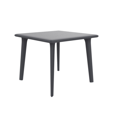 TABLE DESSA 90 X 90CM  ANTRHACITE PLATEAU ET PIED POLYPROPILENE Made in EU