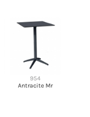 TABLE CAFE 70X70CM PIED FIXE HAUT ANTH PLATEAU PHENOLIQUE ANTH Made in EU