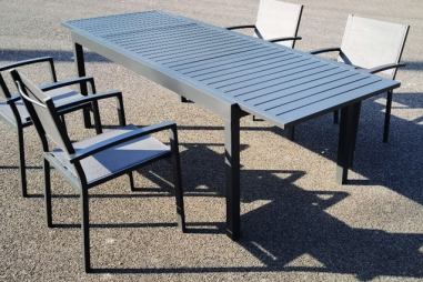 TABLE TELESCOPIQUE EXTENSIBLE 180 / 240 X 90 X HT76CM OUTDOOR - ALU / ACIER