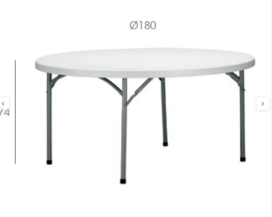 TABLE PLIANTE BEETHOVEN  BLC  Ø180CM.  H 74. CM - RECEPTION Made in EU