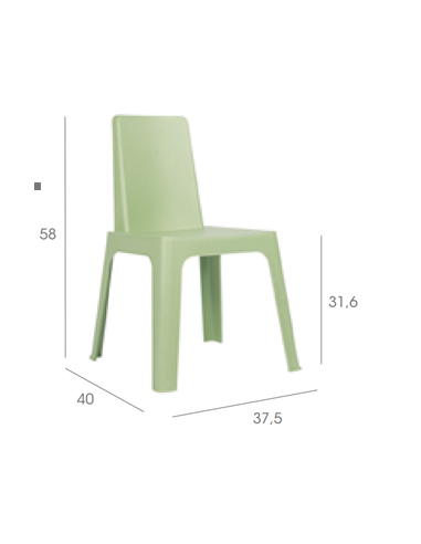 CHAISE ENFANT VERT AGUA  JULIETA 100% RECYCLE Made in EU