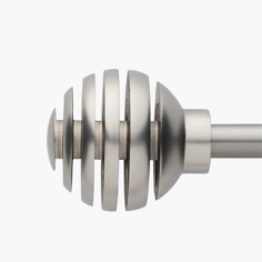 EMBOUT X 2 "SPHERE"  POUR TRINGLES - NIKEL BROSSE - DIAM 20 mm