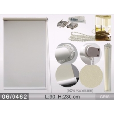 STORE ROULANT TISSUS 90 / 230 CM   GRIS & BEIGE  - REV