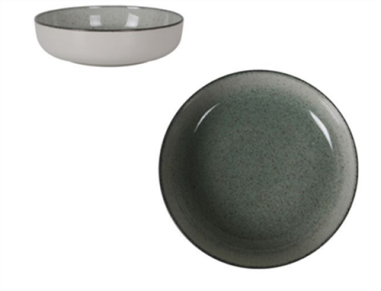 ASSIETTE CREUSE 18CM  FAIENCE MAITRE VERTE NORDIQUE