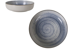 ASSIETTE CREUSE 18CM  FAIENCE MAITRE BLEU NORDIQUE