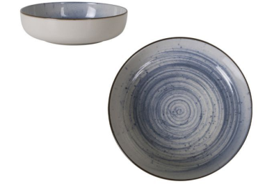 ASSIETTE CREUSE 18CM  FAIENCE MAITRE BLEU NORDIQUE
