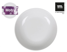 ASSIETTE CREUSE  21 CM  MOBY  PORCELAINE BLANCHE