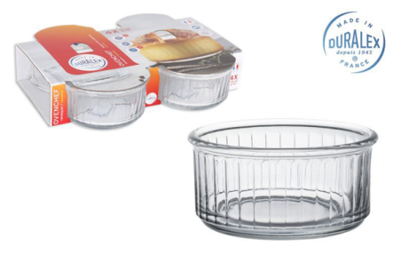 RAMEQUIN TRANSPARENT DURALEX FRANCE -  10 CM -    LOT DE 4