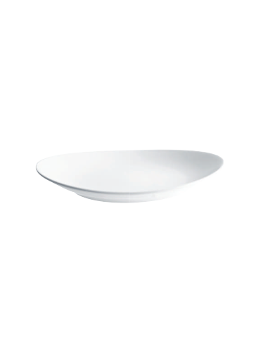 ASSIETTE A STEACK FORME COUPE  29.5CM   PORC. BLC