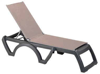 BAIN DE SOLEIL JAMAICA BEACH GRIS/TAUPE - STRUCTURE NOIRE -GROSFILLEX® FRANCE