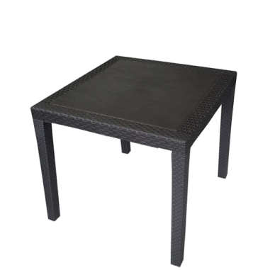 TABLE KING  79 X 79 CM  ANTHRACITE EFFET ROTIN Made in EU
