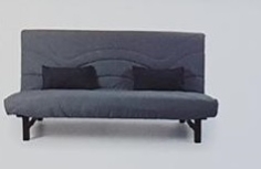 BANQUETTE CLIC CLAC AIR    -130X190 GRIS FONCE  - MATELAS 24K