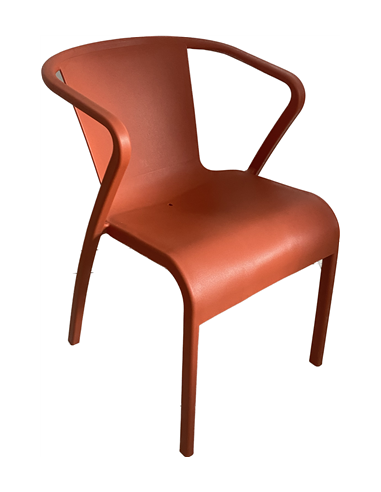 FAUTEUIL LISA ROUILLE - POLYPRO -FIBRE VERRE EMPIL Made in EU