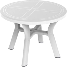 TABLE JAZMIN DALIA AVEC RENFORT CENTRAL Ø 100CM DIAM BLC - Made in EU
