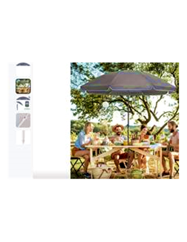 PARASOL Ø 2M POLYESTER  210gr/m2   TAUPE  - MAT Ø22-25