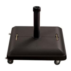 PIED DE PARASOL ANTRACITE 40 KG POIGNET & ROULETTES TUBE Ø37CM A Ø52CM