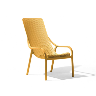 FAUTEUIL LOUNGE NET - SENAPE JAUNE - NARDI Made in EU