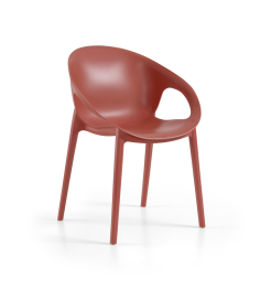 FAUTEUIL COSY ROUILLE - POLYPRO - FIBRE VERRE EMPILABLE Made in EU