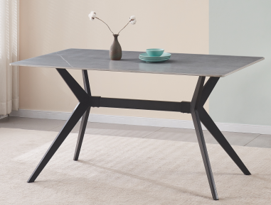 TABLE HERCULE CERAMIK GRIS MARBRE - 160x80CM
