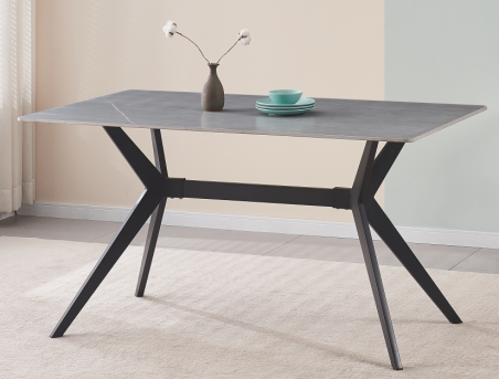 TABLE HERCULE CERAMIK GRIS MARBRE - 160x80CM