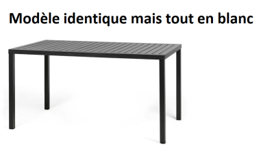TABLE TONY BLANCHE 160X90X H 75CM OUTDOOR **ESP**