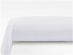 TAIE TRAVERSIN BLANC  LIT 1 Pers  FORME FOURREAU OURLETS 4CM