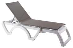 BAIN DE SOLEIL JAMAICA BEACH GRIS/TAUPE - STRUCTURE NOIRE -GROSFILLEX® FRANCE