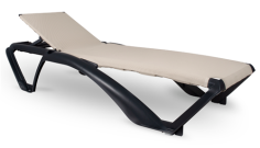 BAIN DE SOLEIL RESINE/TEXTILENE MARINA ANTRACITE/TOILE BEIGE Made in EU