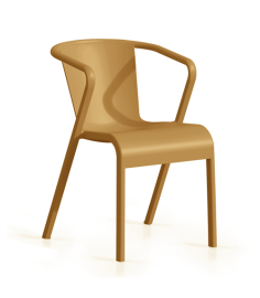 FAUTEUIL LISA MOUTARDE- POLYPRO -FIBRE VERRE EMPIL Made in EU