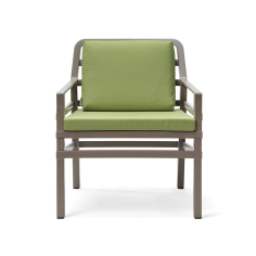 FAUTEUIL ARIA NARDI - TORTORA - COUSSIN LIME int/out door Made in EU ***ESP***