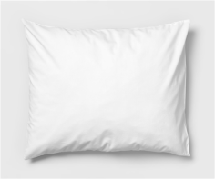 TAIE D'OREILLER 45 X 67 cm  BLANCHE -WOOD  polycoton-rabat 15 cm-