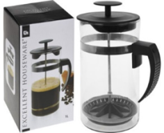 CAFETIERE A PISTON EN VERRE  1 litre