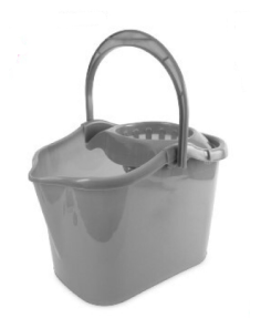 SEAU ESPAGNOL RECTANGLE 13.5L GRIS AVEC ESSOREUR GRIS QUALITE SUP *MADE IN EU*