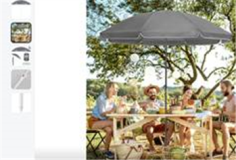 PARASOL Ø 2M POLYESTER  210gr/m2  GRIS - MAT Ø22-25