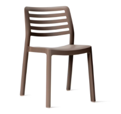 CHAISE WIND  TAUPE / CHOCO  - IN / OUT - EMPILABLE Made in EU