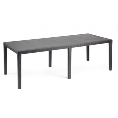 TABLE QUEEN   220 X 90 CM  ANTRACITE EFFET ROTIN  Made in EU