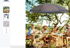 PARASOL Ø 2M POLYESTER  210gr/m2   TAUPE  - MAT Ø22-25