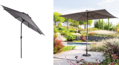 PARASOL ALU 2 X 3 DROIT ARDOISE MANIVELLE- 6 BALEINES 4.8POTEAU LOOMP