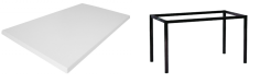 TABLE WERZALIT 120x80 COULEUR BLANC AVEC PIEDS M602E NOIRS
