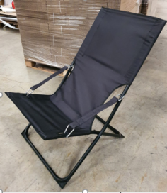 CHILIENNE ACIER NOIR TOILE NOIRE