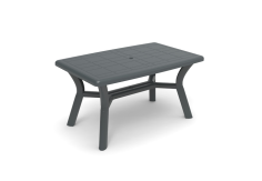 TABLE DALIA 140 X 90 ANTHRACITE - avec renfort central Made in EU
