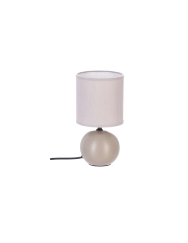 LAMPE DE CHEVET BOULE  25CM TAUPE MAT