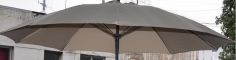 PARASOL 2.7 M NEW SHANA TAUPE ALU - POTEAU38 - 10 BAL-220GR -OUVERTE PUSH