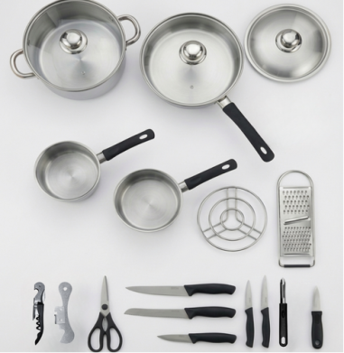KIT INOX CAPFUN'24 - FAITOUT-CASSEROLES-SAUTEUSE-COUVERCLE-DESSOUS PLAT-RAPE-CTX